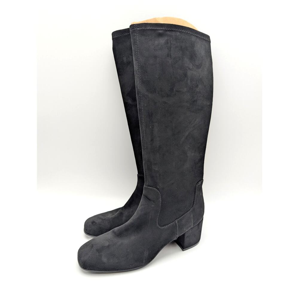 Reaction Kenneth Cole Roswell Block Heel Tall Boots Women's Black Size US7.5